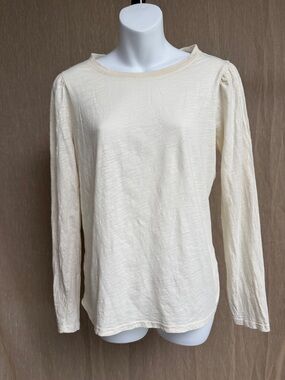 Light Cream Long-Sleeve Crewneck Top by Good Hart